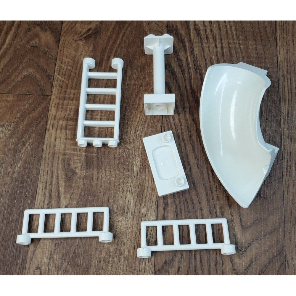 Lego Duplo Playground Park Parts White Slide Larger Curved Tube Ladder Fence Lot
